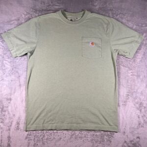 Carhartt Mens Loose Fit Pocket T-Shirt Sage Green Short Sleeve Work Tee Medium